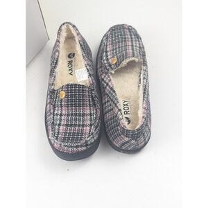 Roxy Shoes Womens Piccolo Slippers‎ Size 6.5 Slip Ons Black Fabric Casual NEW